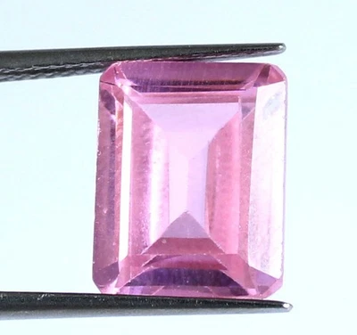 Natürlich 10.55 Karat Pink Kunzit Smaragd Schliff Edelstein Zertifiziert H8907 - Bild 1 von 4