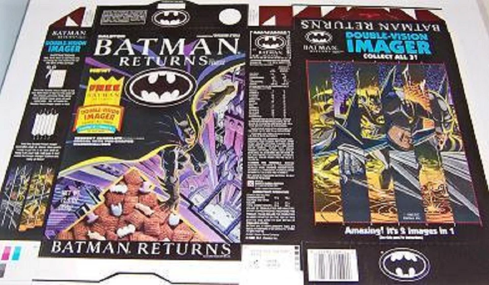 Ralston Batman Returns 1992 caja de cereales sin usar plana de fábrica br15 Foto 1 de 1