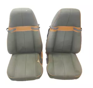 Jeep Wrangler YJ 87-90 OEM Front Bucket Seat Pair Driver Passenger Sahara Green - Picture 1 of 18