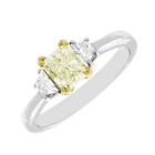 GIA Zertifiziert Diamant Kostüm Gelb 1.90 Karat Kissen Schnitt Platinum