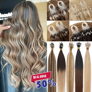 Balayage Micro Ring Loop Perlen 100% Remy Echthaar Extensions Nano Bonded 1G/S - Bild 1 von 41