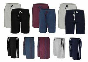2 Pack Mens Lounge Shorts Soft Combed Cotton Night Sleep Wear Pyjama Short M-5XL