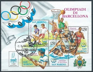 1992 SAN MARINO USATO FOGLIETTO OLIMPIADI DI BARCELLONA - VA25 - Foto 1 di 1