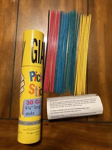 GIANT PICK-UP STICKS 30 CLASSIC COLORFUL 9 3/4" WOOD STICKS - Picture 1 of 6