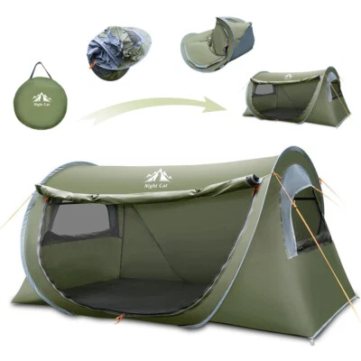 1 Person Instant Camping Tent Large Pop Up Family Tent for Outdoor Travel Hiking - Image 1 of 4