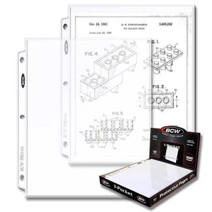 Schachtel mit 100 BCW 1-Pocket Währungsalbumseiten 81/2" x 11" (#CS130) - Bild 1 von 1