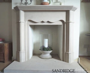 Bath stone limestone fireplace. Fire surround. Hand carved. - Picture 1 of 3