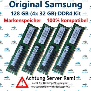 128 GB (4x 32 GB) RDIMM ECC DDR4-2666 Lenovo ThinkAgile VX3720 VX5520 Server RAM - Picture 1 of 1
