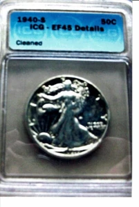 1940-S WALKING LIBERTY SILVER ICG CERT. - Picture 1 of 2