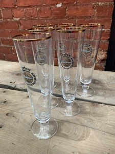 Juego de 6 vasos de cerveza alemanes WARSTEINER altos 0,31 estriados Pilsner - Imagen 1 de 7