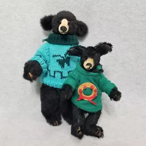 Pair of Artist mohair jointed Bearly There Teddy Bears Linda Spiegel Lohre - Picture 1 of 10