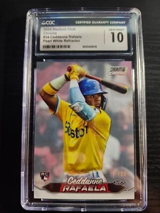 2024 Stadium Club Chrome Ceddanne Rafaela RC Pearl White /30 CGC10 #34 Red Sox - Foto 1 di 2