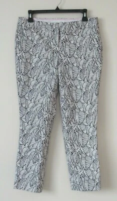   PANTALONES para mujer Saint Tropez West 2091 negro y blanco patrón de hojas elásticos talla 8  Foto 1 de 4