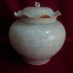 Rare and Antique Chinese Song Qingbai Globular Lidded Jar