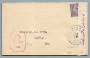 Great Britain Anglo Soviet Persian Censorship passed to Banque Mellie - Picture 1 of 2