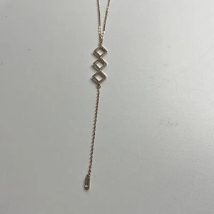 INC International Concepts Triangle Drop Necklace Rose Gold - Picture 1 of 4