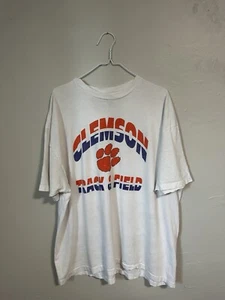 Vintage 90s Clemson Univesity Track And Field T Shirt XXL Single Stitch USA Made - Picture 1 of 8