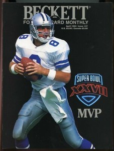 Beckett Football Card Monthly #37 April 1993 Troy Aikman Super Bowl XXVII MVP VG