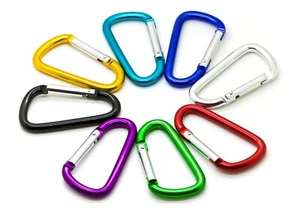 20 Pack of 3" Carabiner Spring Belt Clip Lot Snap Key Chain 75mm Aluminum color - Picture 1 of 50