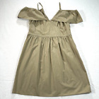 Madewell Size 14 Khaki Cold Shoulder Ruffle Short Dress Style G7782 New