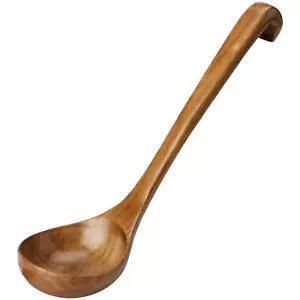 "Cucharas de madera grano natural cuchara de sopa cuchara de comedor cucharas de cocina de 11" marrón - Imagen 1 de 9
