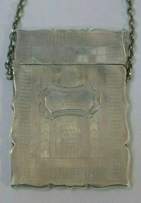 Vintage American Coin Silver Chatelaine Calling Card Case  - Image 1 of 4