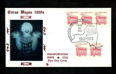 US FDC #2452 Blair Law 1990 Syracuse NY Circus Wagon Transportation Unofficial - Image 1 of 2