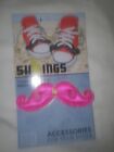 Shwings Shoe Accessories: pink Moustache Shoelace Accessories fun novelty new