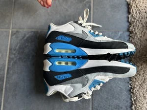 Nike Air Max 90 Youth Size 7Y White/Blue/Black Sneakers – Pre-owned - Picture 1 of 6