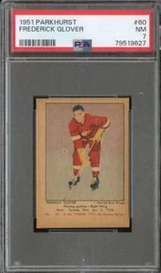 1951-52 PARKHURST #60 FRED GLOVER PSA 7 (RC) RED WINGS *CC0104 - Picture 1 of 2