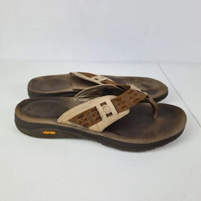 Merrell Mens Brown Canvas Support Thong Flip Flop Sandals Size 10 - Image 1 of 4