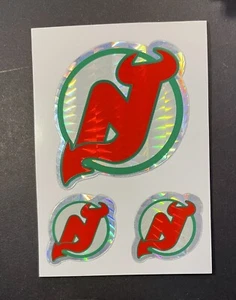 New Jersey Devils Original Foil Decal Kodak Paper 3 1/2 x 2 1/2" 3 per - Picture 1 of 2