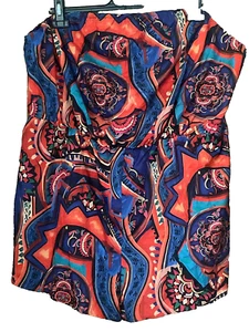 Shein Curve Plus Size 4XL Fit 24 26 Multi Vibrant Print Bandeau PLAYSUIT Summer - Picture 1 of 2