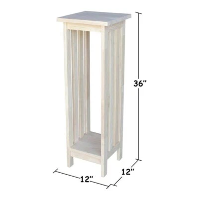 Tall Plant Stand For Indoor Display Shelf Narrow Small Corner Accent Table Wood - Image 1 of 4