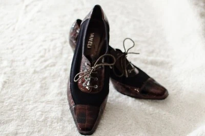 Zapatos de salón Oxford Vaneli de cuero con cordones 2" tacón talla 10M Foto 1 de 4