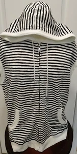 RALPH LAUREN Womens White Striped Sleeveless Crew Neck Hoodie Top XL NWT - Picture 1 of 8