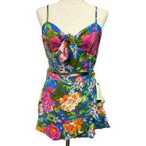 BOG Lottie & Holly Women 2 Piece Set Size L Cropped Tank Skort Skirt Floral NWT - Picture 1 of 10