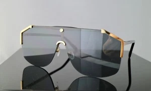 Gafas de sol Gucci GG0291S doradas/gris con escudo de lentes de gran tamaño 100 % UV - Imagen 1 de 6