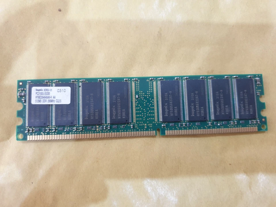 512mb HYNIX 266MHz PC2100U-25330 DDR DDR1 MEMORY RAM DIMM old DESKTOP PC - Image 1 of 3