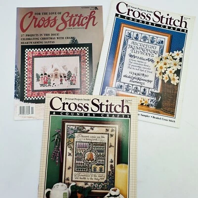 Cross Stitch Magazine Craft Pattern Books Projects Magazines Vintage 3 Magazines - Image 1 of 4