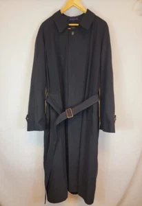 Chaps Ralph Lauren Mens Black Trench Coat Beige Lined Removable Sz 44 R - Picture 1 of 13