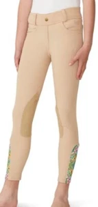 Child's Ovation Endura Knee Patch Tight NEUTRAL BEIGE BREECH BREECHES SMALL 8 - Picture 1 of 3