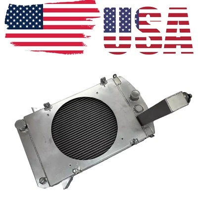 ✅TR2 TR3  Aluminum Radiator TR3A TR3B MT 1954-1962 Radiador&Shroud &Fan Triumph - Image 1 of 4