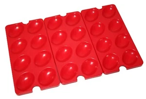 Tupperware Eierablage Einsätze 3er Set Ersatzschalen rot 665 NEU 💗 - Bild 1 von 2