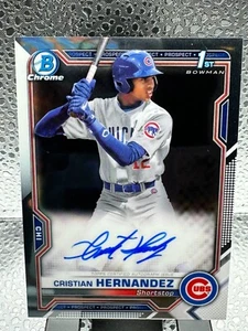 2021 Bowman Chrome Cristian Hernandez 1st Bowman Auto - Picture 1 of 1