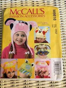 McCalls Pattern M6616 CHILDREN'S HATS Boy Girl Unisex Animals 2012 NEW!! - Picture 1 of 2