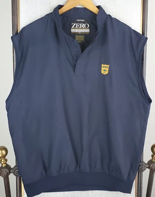 ZERO RESTRICTION x WGA Size Large Mens Vest 1/4 Snap Navy Blue Gilet Golf - Image 1 of 4