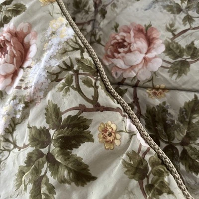 Edredón Ralph Lauren Twin Yorkshire Rose Jumeau Floral Rosa Verde Gris Plata Foto 1 de 4