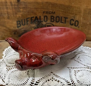 Ciotola piatto maiale ceramica ceramica rossa toscana stile Napa - Foto 1 di 5