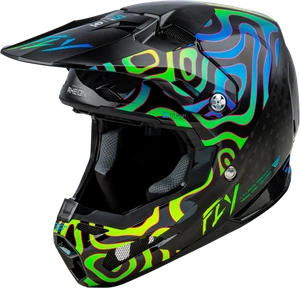YTH FORMULA S CARBON ZEN HLMT BLACK CARBON/BLUE/YELLOW YL - Picture 1 of 1